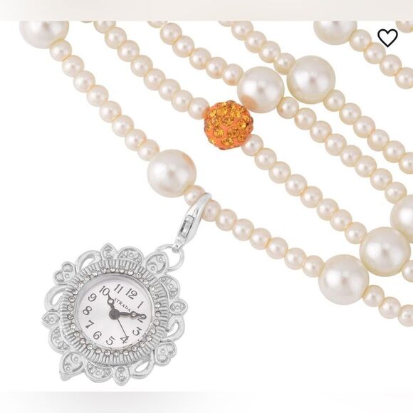 Strada Japanese Movement Glass, Multi Austrian Crystal Beaded Bracelet Watch - Picture 4 of 9